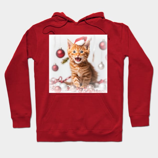 Christmas kitten Hoodie by COLORFSC